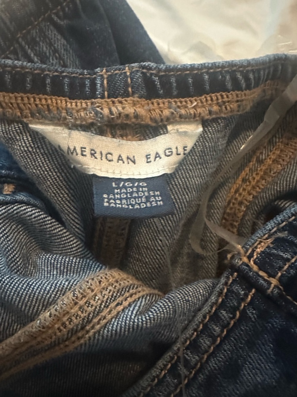 American Eagle Outfitters Men's Indigo Blue Jeans with Contrast Stitching